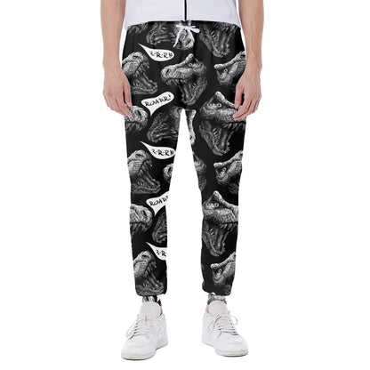 Black And White T-Rex Dinosaur Print Scuba Joggers