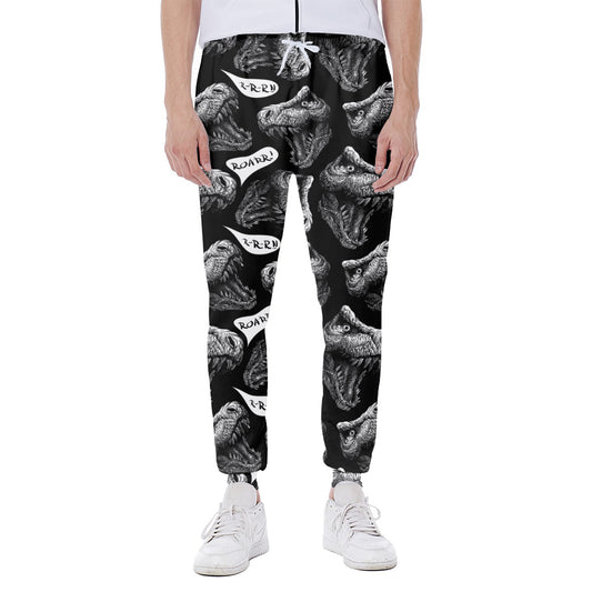 Black And White T-Rex Dinosaur Print Scuba Joggers