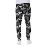 Black And White T-Rex Dinosaur Print Scuba Joggers