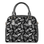 Black And White T-Rex Dinosaur Print Shoulder Handbag