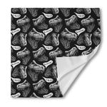 Black And White T-Rex Dinosaur Print Silk Bandana