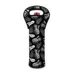 Black And White T-Rex Dinosaur Print Single Neoprene Wine Tote