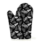 Black And White T-Rex Dinosaur Print Single Oven Mitt