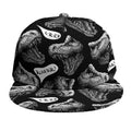 Black And White T-Rex Dinosaur Print Snapback Cap