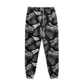 Black And White T-Rex Dinosaur Print Sweatpants