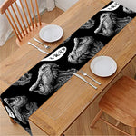 Black And White T-Rex Dinosaur Print Table Runner