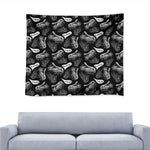 Black And White T-Rex Dinosaur Print Tapestry