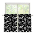Black And White T-Rex Dinosaur Print Tier Curtains