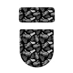 Black And White T-Rex Dinosaur Print Toilet Lid And Tank Cover Set