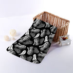 Black And White T-Rex Dinosaur Print Towel