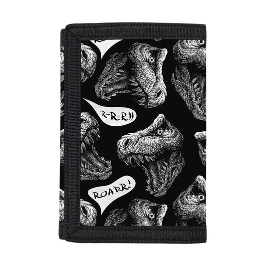 Black And White T-Rex Dinosaur Print Trifold Wallet