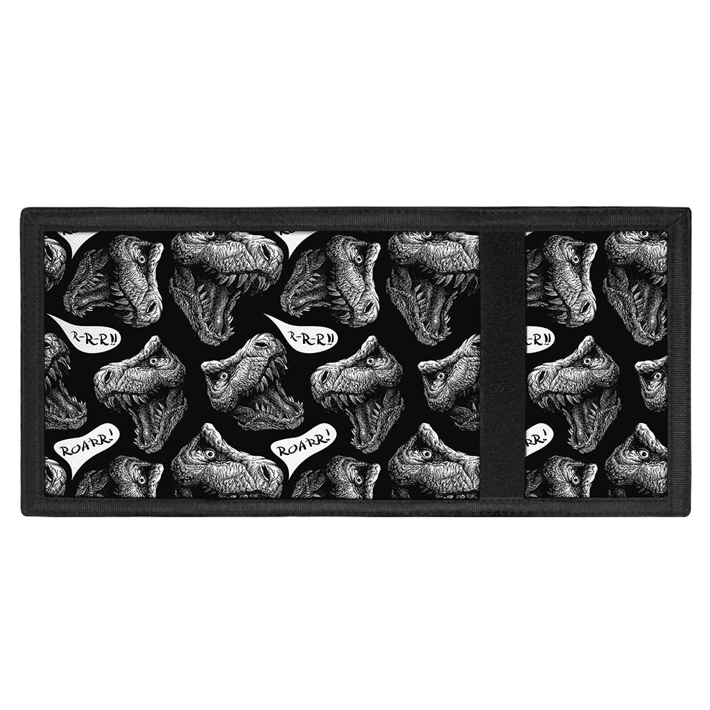 Black And White T-Rex Dinosaur Print Trifold Wallet