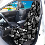 Black And White T-Rex Dinosaur Print Waterproof Car Seat Cover
