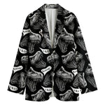 Black And White T-Rex Dinosaur Print Women's Blazer