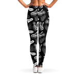 Black And White T-Rex Dinosaur Print Women's Leggings