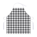 Black And White Tartan Pattern Print Adjustable Apron
