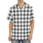Black And White Tartan Pattern Print Aloha Shirt