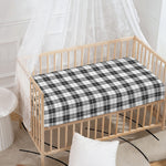 Black And White Tartan Pattern Print Baby Crib Sheet