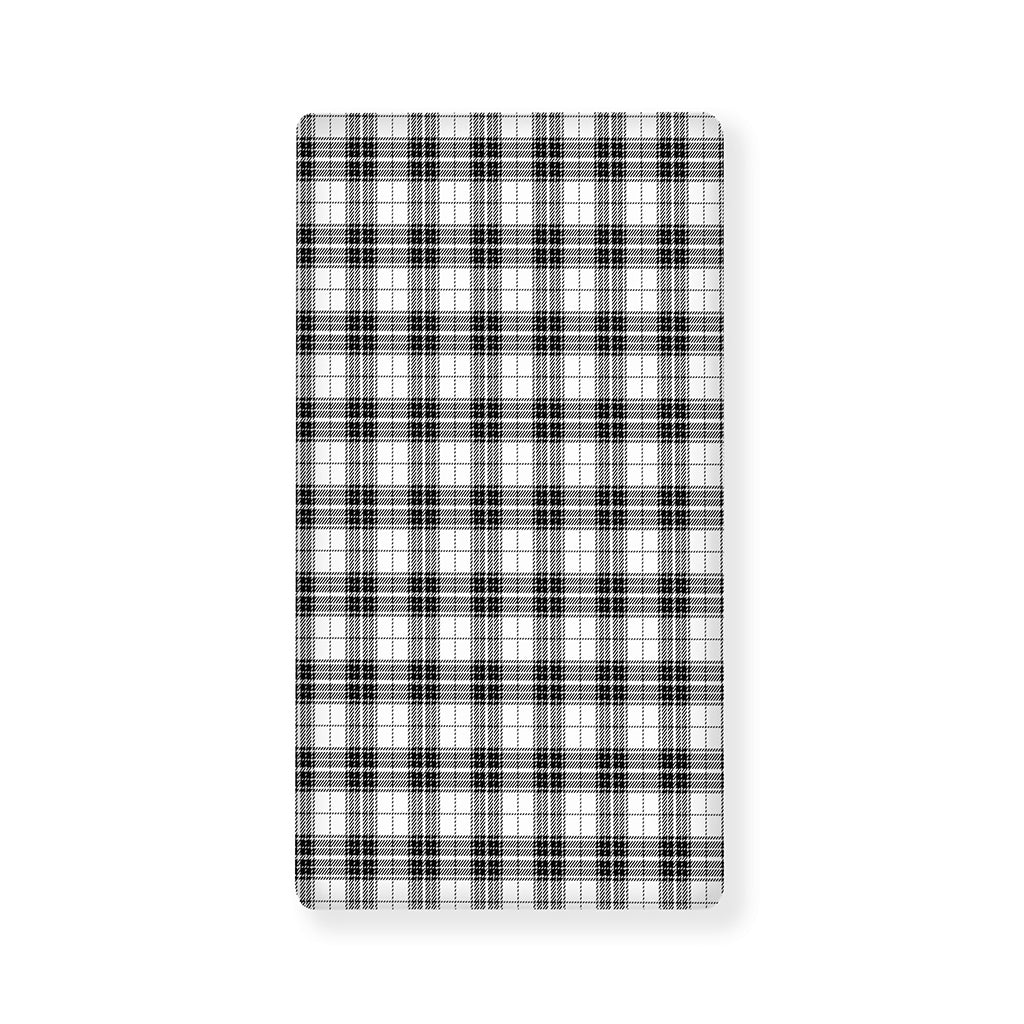 Black And White Tartan Pattern Print Baby Crib Sheet
