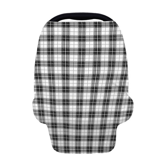 Black And White Tartan Pattern Print Baby Seat Cover