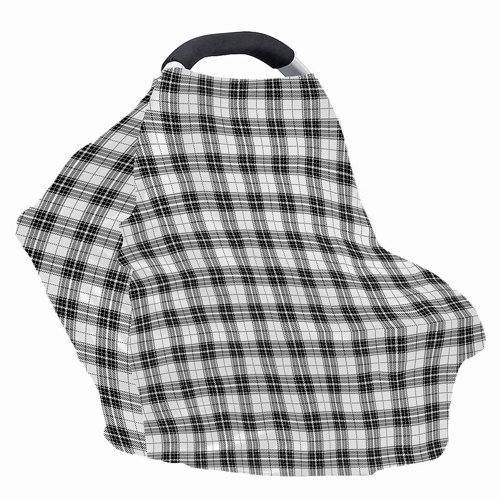 Black And White Tartan Pattern Print Baby Seat Cover