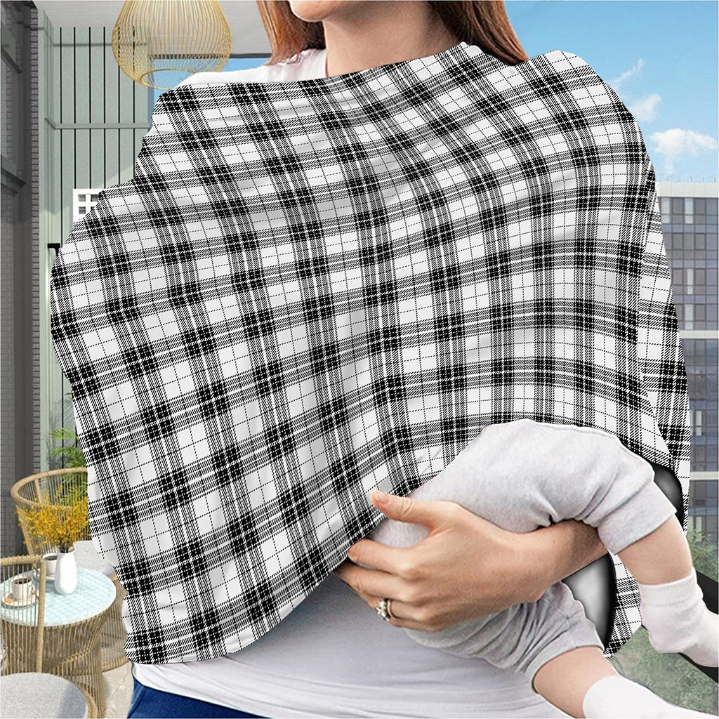 Black And White Tartan Pattern Print Baby Seat Cover