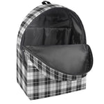 Black And White Tartan Pattern Print Backpack