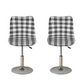 Black And White Tartan Pattern Print Bar Stool Covers