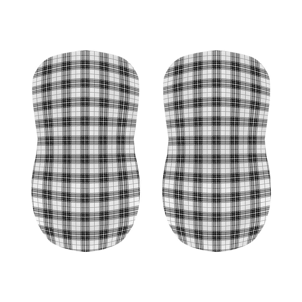 Black And White Tartan Pattern Print Bar Stool Covers