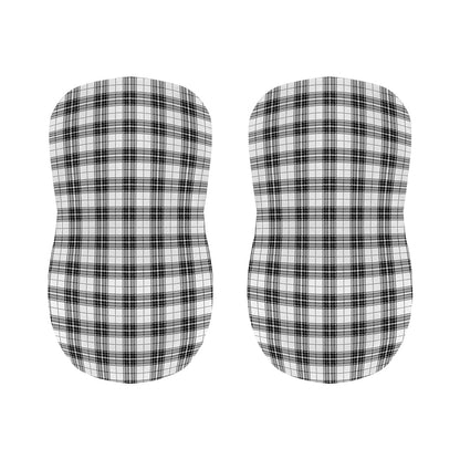 Black And White Tartan Pattern Print Bar Stool Covers