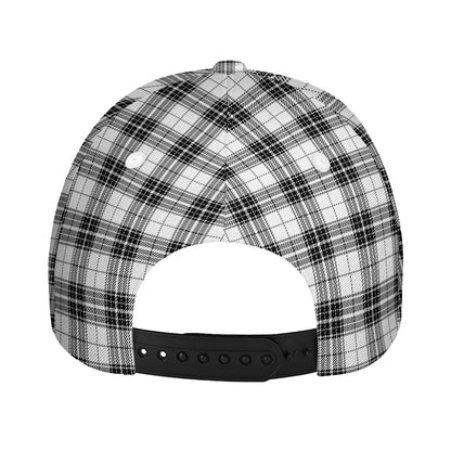 Black And White Tartan Pattern Print Baseball Cap