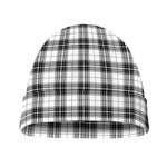 Black And White Tartan Pattern Print Beanie