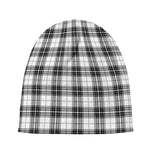 Black And White Tartan Pattern Print Beanie