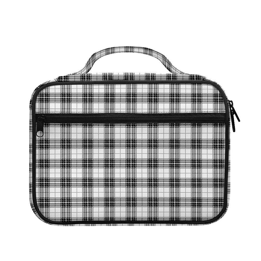 Black And White Tartan Pattern Print Briefcase Bible Bag