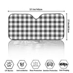 Black And White Tartan Pattern Print Car Windshield Sun Shade