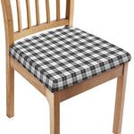 Black And White Tartan Pattern Print Chair Cushion Cover
