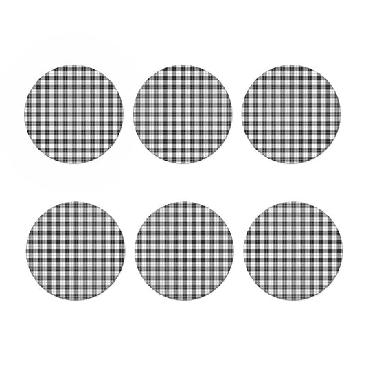 Black And White Tartan Pattern Print Coaster Set