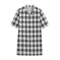 Black And White Tartan Pattern Print Cotton Hawaiian Shirt