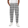 Black And White Tartan Pattern Print Cotton Sweatpants