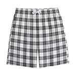 Black And White Tartan Pattern Print Cotton Shorts