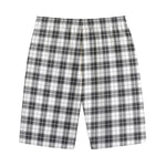Black And White Tartan Pattern Print Cotton Shorts