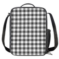 Black And White Tartan Pattern Print Crossbody Lunch Bag