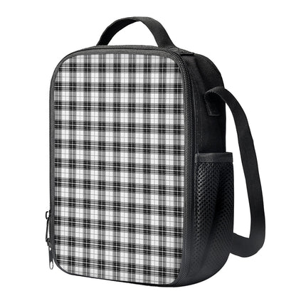 Black And White Tartan Pattern Print Crossbody Lunch Bag