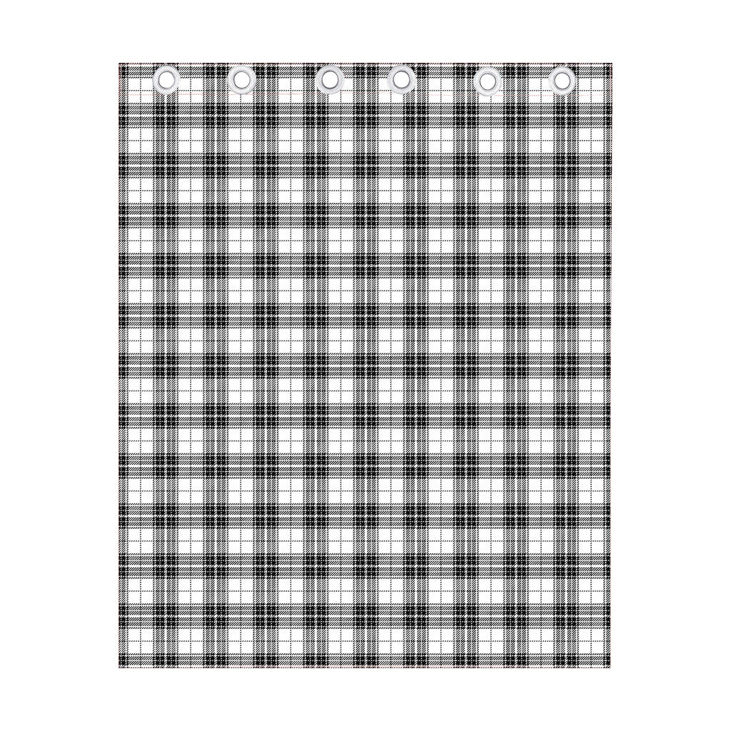 Black And White Tartan Pattern Print Curtain