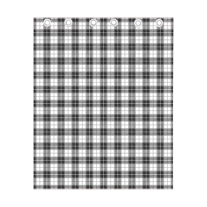 Black And White Tartan Pattern Print Curtain