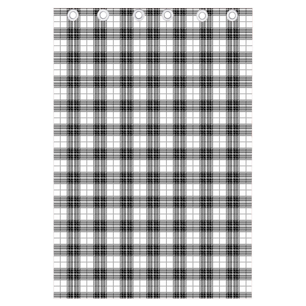 Black And White Tartan Pattern Print Curtain