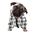 Black And White Tartan Pattern Print Dog Zip Up Hoodie