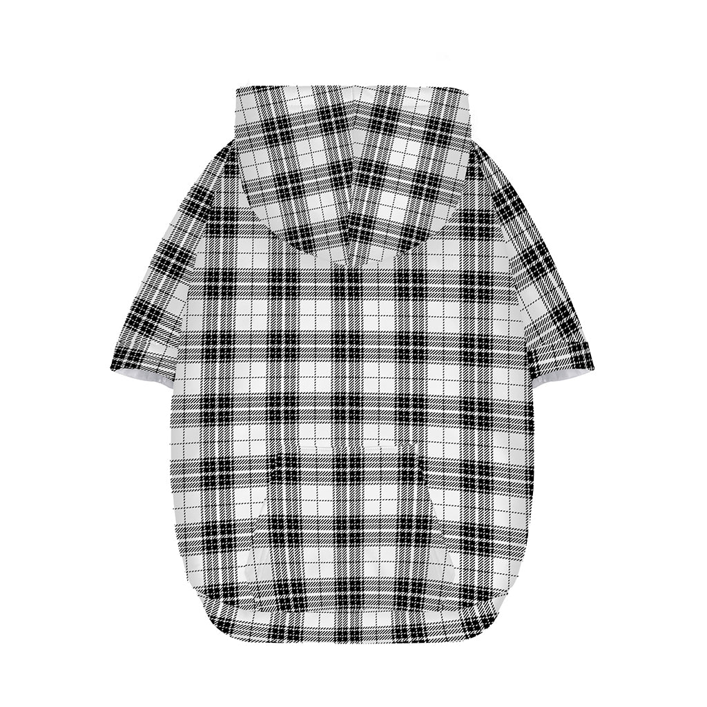 Black And White Tartan Pattern Print Dog Zip Up Hoodie
