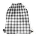 Black And White Tartan Pattern Print Drawstring Bag