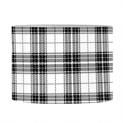 Black And White Tartan Pattern Print Drum Lamp Shade
